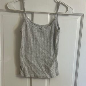 Gray Ribbed Women's Top